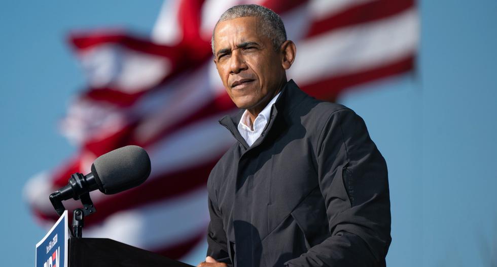 El ex presidente de los Estados Unidos, Barack Obama, habla en un mitin en Atlanta, Georgia, el 2 de noviembre de 2020. (AFP / Elijah Nouvelage).