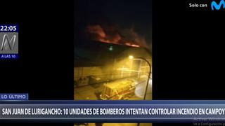 San Juan de Lurigancho: gran incendio consume almacén de productos químicos en Campoy