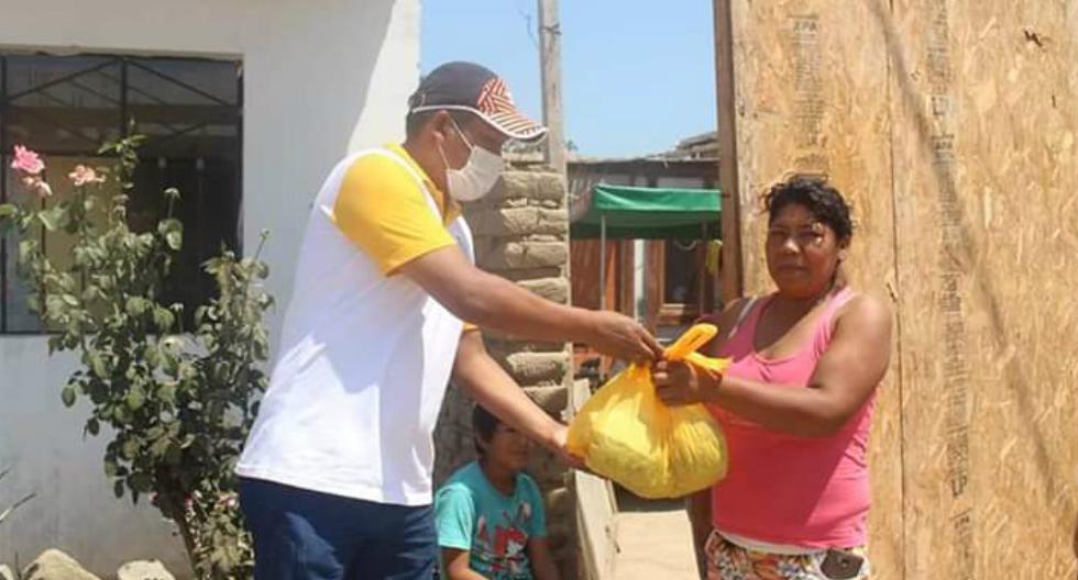 Ica: Alcalde distrital de Salas reparte alimentos a familias necesitadas afectadas con cuarentena nacional (Foto: Municipalidad de Salas)