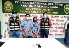 Pareja cae con más de 60 estampillas de droga sintética en Los Olivos (VIDEO)