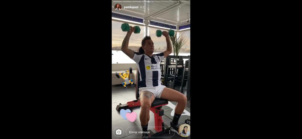 El entrenamiento de Chrristian Cueva en tiempo de cuarentena. (Captura)