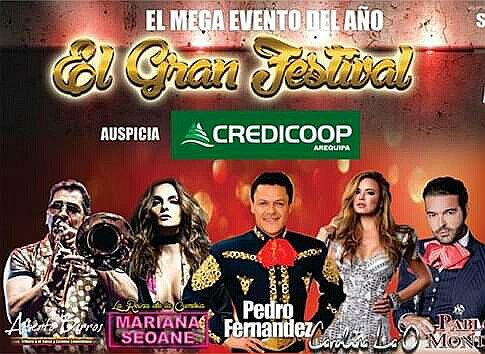 Pedro Fernández, Pablo Montero, Alberto Barros y Mariana Seoane en Arequipa