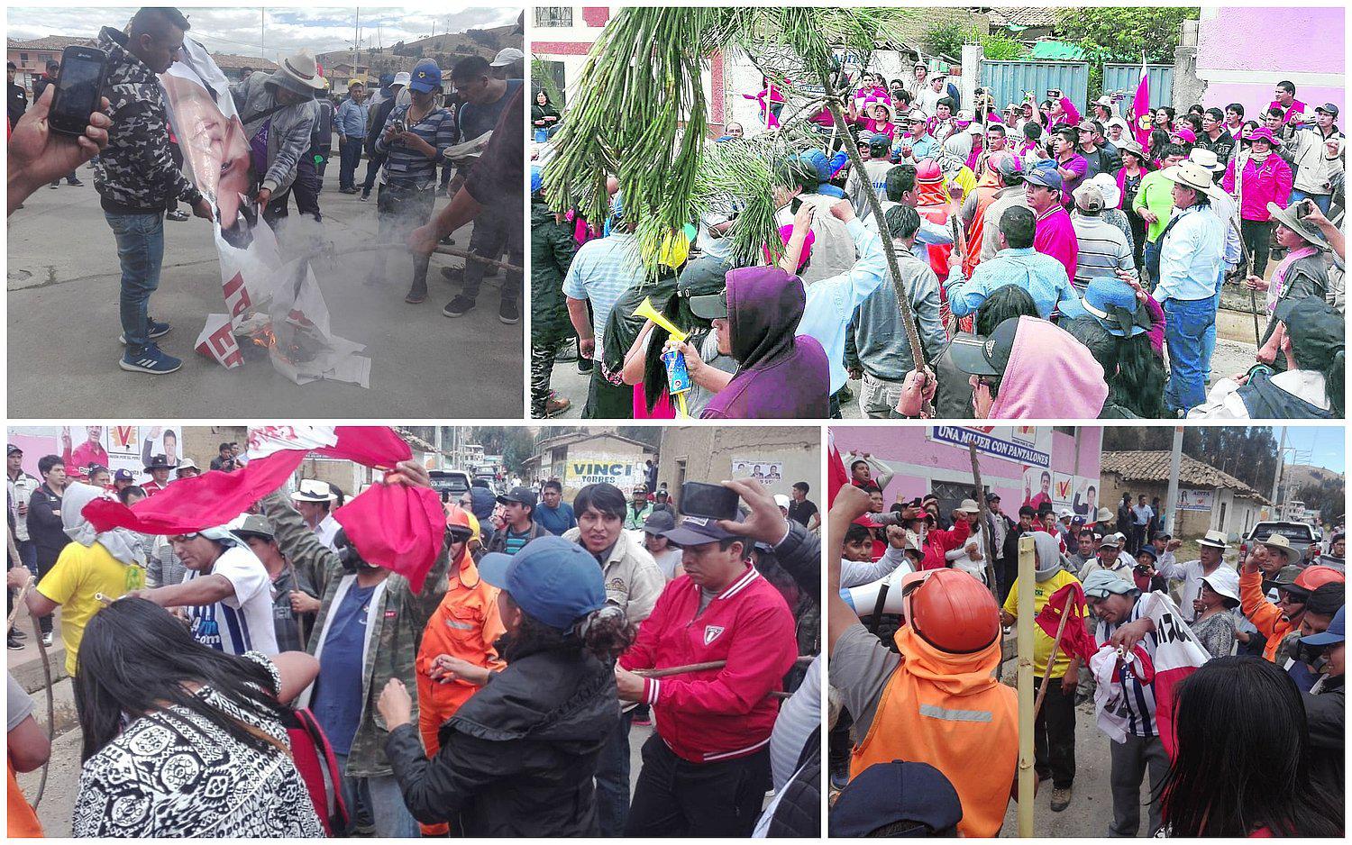 Queman banderolas y lanzan piedras en agresión a Perú Libre