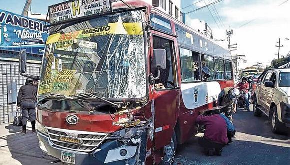 Una UIT y 30 días de suspensión recibe el conductor de un bus del SIT que haya causado un accidente que deje como saldo un fallecido. (Foto: GEC)