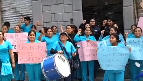 Enfermeros protestan por informe de fiscalización de la comisión de salud del CRA