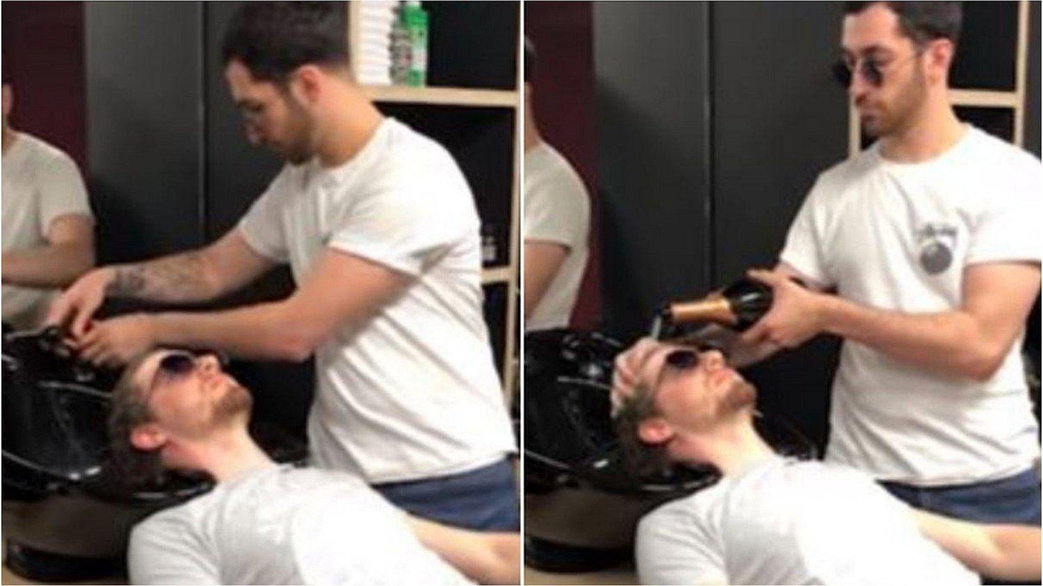Estilista se vuelve viral por revolucionaria técnica de belleza: lavar el cabello con champagne   