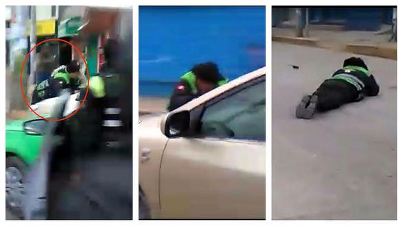 Huancayo: Chofer huye de operativo y arrastra a sereno sobre su auto (VIDEO)