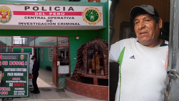 Padre de policía Santiago Paco Mamani se halla detenido en el Depincri como presunto cómplice de asesinato de Judith Machaca.