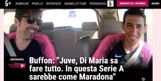 Buffon llenó de elogios a Di María en entrevista con La Gazzetta dello Sport.