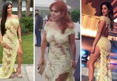 Magaly Medina lució en la boda de su sobrina el mismo vestido que usaron Allison Pastor y Tepha Loza 