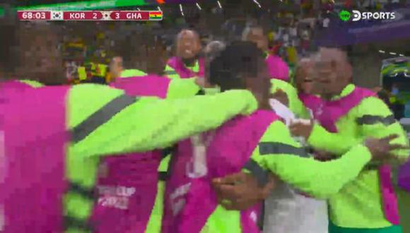 Gol de Kudus para el 3-2 Corea del Sur vs. Ghana del Mundial Qatar 2022. (Foto: DirecTV Sports)