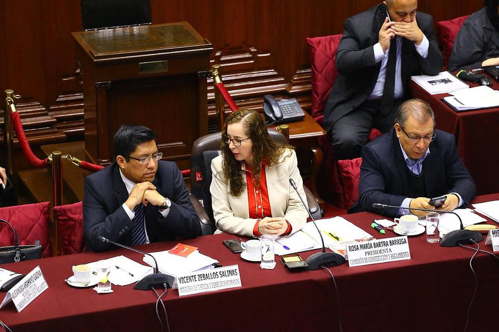 Ministro de Justicia, Vicente Zeballos se presenta ante Comisión de Constitución por reforma política