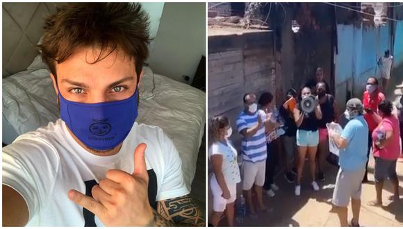 Nicola Porcella y sus amigos llevaron canastas de víveres a más de 100 familias en el Callao. (Foto: Instagram)