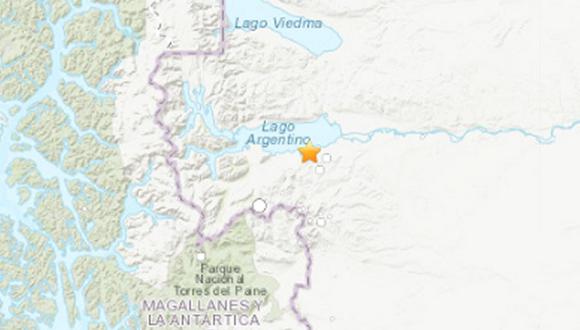 El epicentro se registró a 4 kilómetros al noreste de la localidad de El Calafate; a 256 kilómetros al noroeste de la capital de Santa Cruz, Río Gallegos. (Foto: USGS)