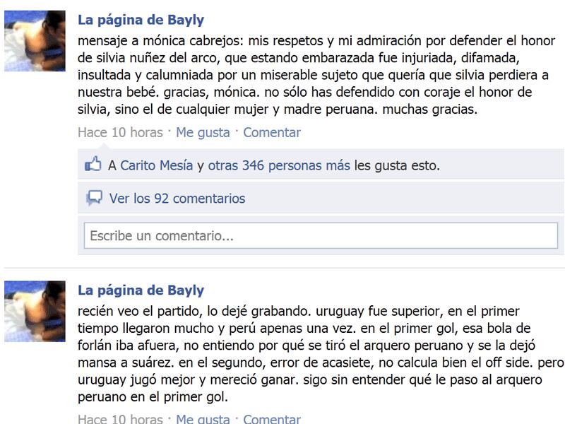 Bayly felicita a Mónica Cabrejos por encarar a Corbacho