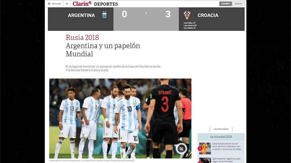 Así informaron los diarios argentinos sobre la goleada de su país ante Croacia