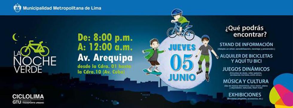 Noche Verde: Cerrarán parte de la avenida Arequipa por evento nocturno