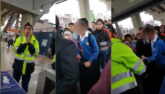 Trabajador del Metro de Lima le impide ingreso a escolar por llevar su instrumento musical (VIDEO)