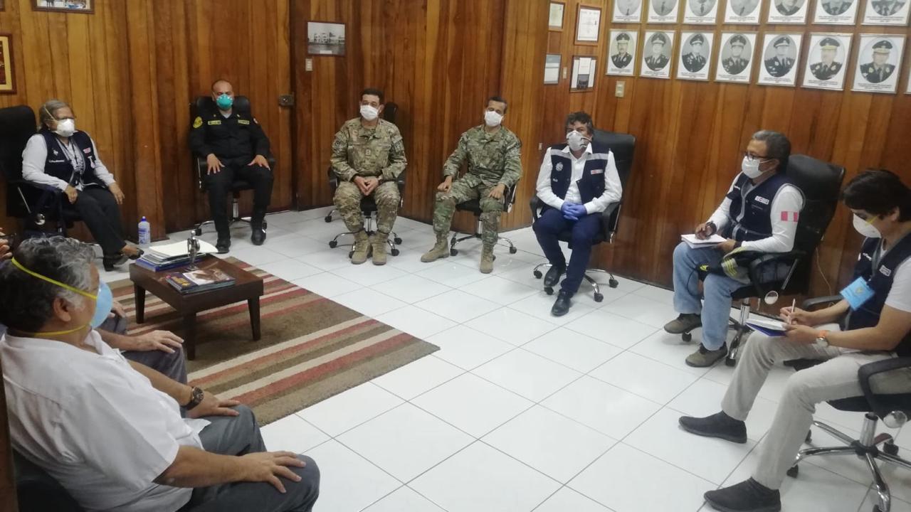 Lambayeque. La Geresa Lambayeque y el equipo multidisciplinario del Minsa en la reunión de esta mañana tomando acciones para luchar contra el coronavirus. (Minsa