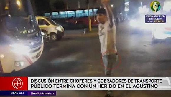 Pelea entre cobradores de transporte público termina con un herido de bala en El Agustino (VIDEO)