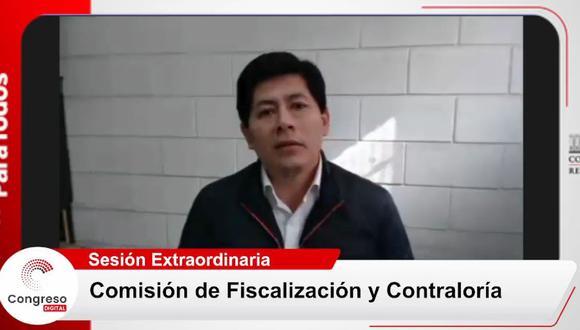 Zamir Villaverde declaró ante la Comisión de Fiscalización del Congreso sobre un supuesto fraude. (Foto: Congreso TV)