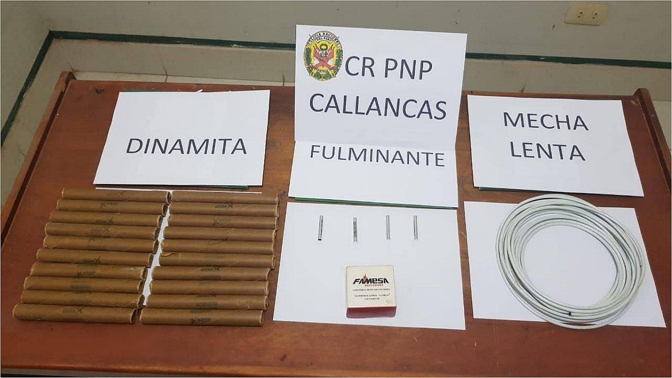 Decomisan material explosivo destinado a la minería ilegal en Callancas 