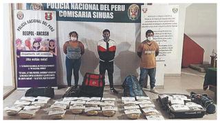 Áncash: Envían a prisión a 2 hombres que llevaban 49 kilos de droga