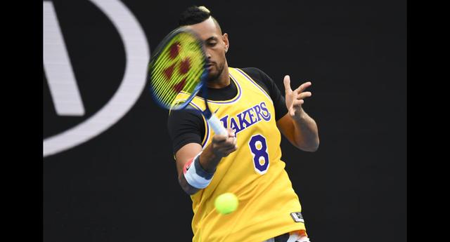 El homenaje de Nick Kyrgios a Kobe Bryant previo al duelo frente a Rafael Nadal. (Foto: AFP)