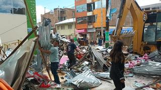 Demuelen  13 puestos declarados en alto riesgo por Defensa Civil de Huancayo (VIDEO)