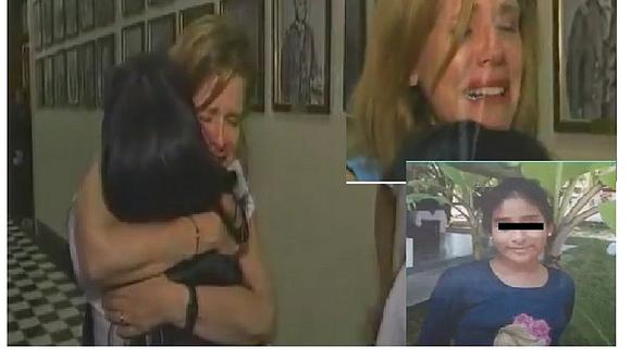 Premier Mercedes Aráoz llora desconsolada al abrazar a madre de niña Jimena (VIDEO)