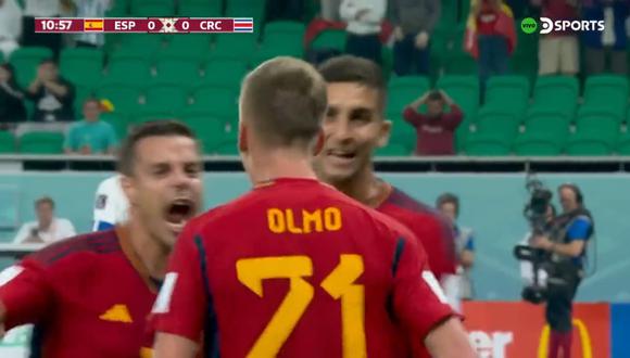 Dani Olmo anotó la ventaja de España sobre Costa Rica. (Foto: Captura)