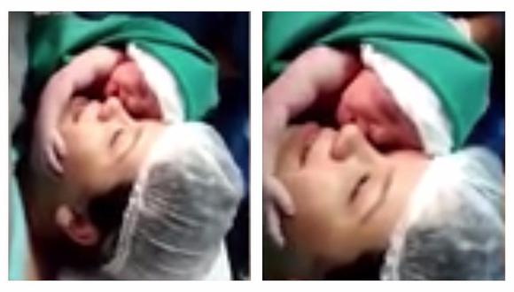 YouTube: La impresionante reacción de una recién nacida al conocer a su madre [VIDEO]