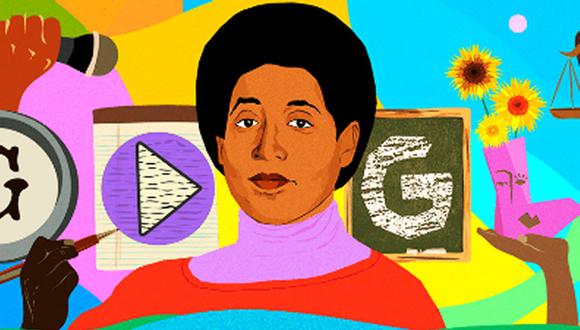 El doodle interactivo que presentó Google, en honor a Audre Lorde, fue ilustrado por la artista Monica Ahanonu. (Foto: Google)