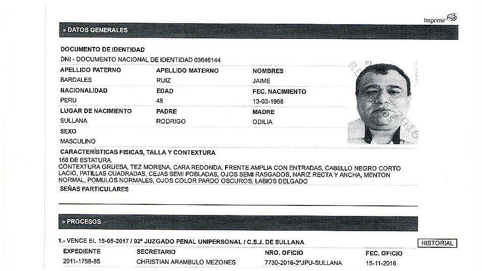 Sullana: Bardales y exfuncionarios ya figuran en Sistema Nacional de Requisitorias de PJ  