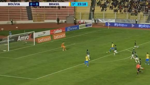 Lucas Paquetá anotó la ventaja de Brasil sobre Bolivia en Eliminatorias. (Foto: Captura Sportv)