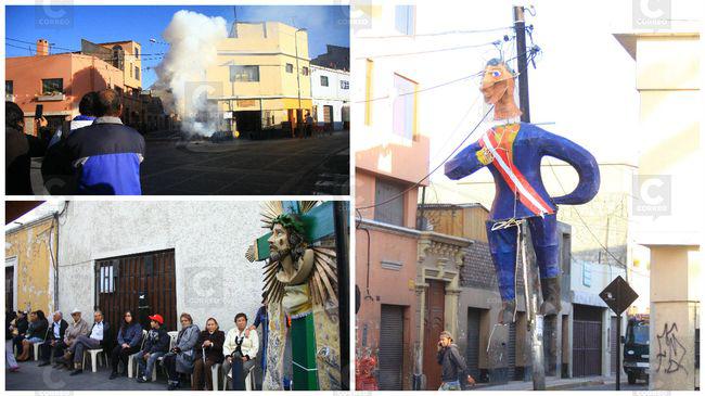 Vecinos queman muñeco de Ollanta Humala en lugar de Judas Iscariote