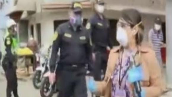 Reportera de “Mujeres Al Mando” se quiebra al ver cómo agreden a policías. (Foto: Captura video Latina)