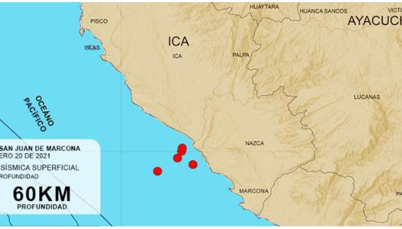 IGP sobre múltiples sismos en Marcona: “Son eventos independientes”. (Foto: IGP)