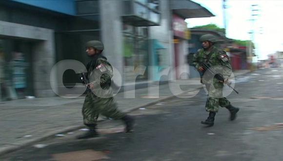 Ejército resguarda las calles de Iquitos para evitar saqueos