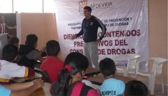 ​Autoridades de Devida advierten sobre el consumo de drogas a escolares del distrito de Rázuri