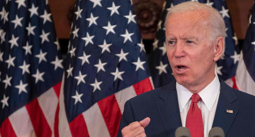 El ex vicepresidente y candidato presidencial demócrata Joe Biden habla sobre los disturbios en todo el país en Filadelfia, Pensilvania. (AFP / JIM WATSON).