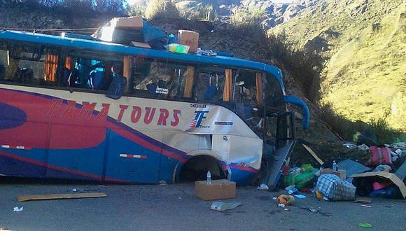 Áncash: Despiste de ómnibus deja dos muertos y 20 heridos 
