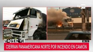 Incendio de camión que trasladaba aceite generó pánico en Panamericana Norte  