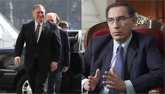 Mike Pompeo llegó a Palacio de Gobierno para reunirse con Martín Vizcarra 