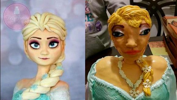 Frozen: Piden torta con figura de Elsa y les llegó esto