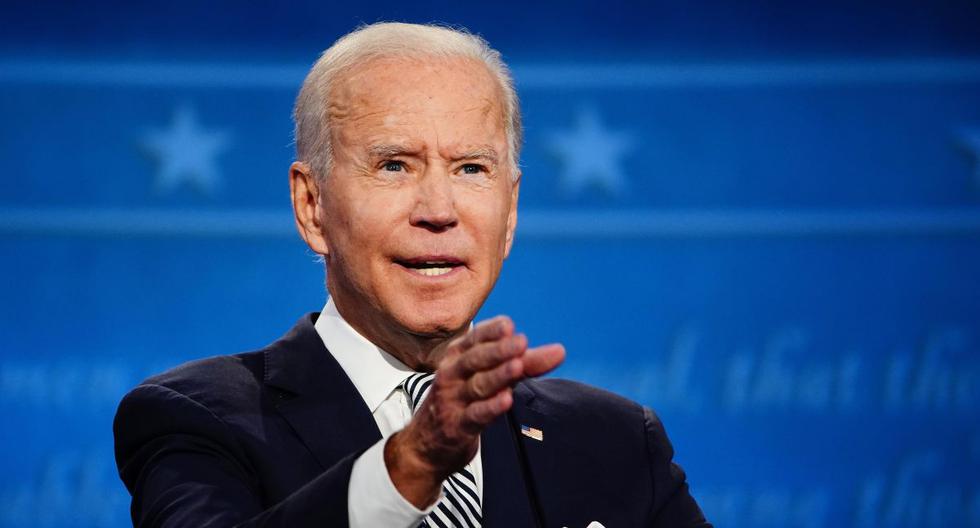 El candidato presidencial demócrata Joe Biden participó en el primer debate de las elecciones presidenciales de 2020 en Samson Pavilion en Cleveland, Ohio (Estados Unidos). (EFE/JIM LO SCALZO).