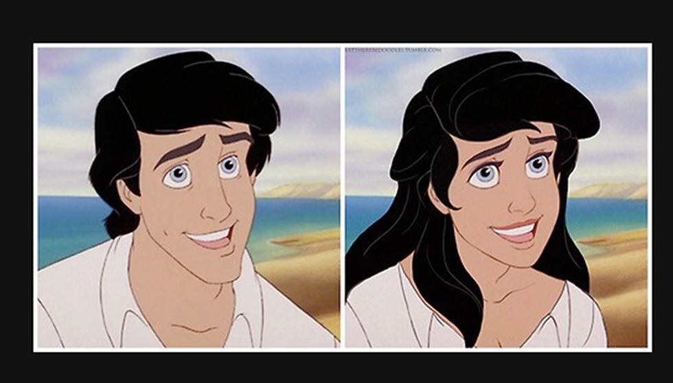 Así se verían príncipes de Disney si fueran mujeres