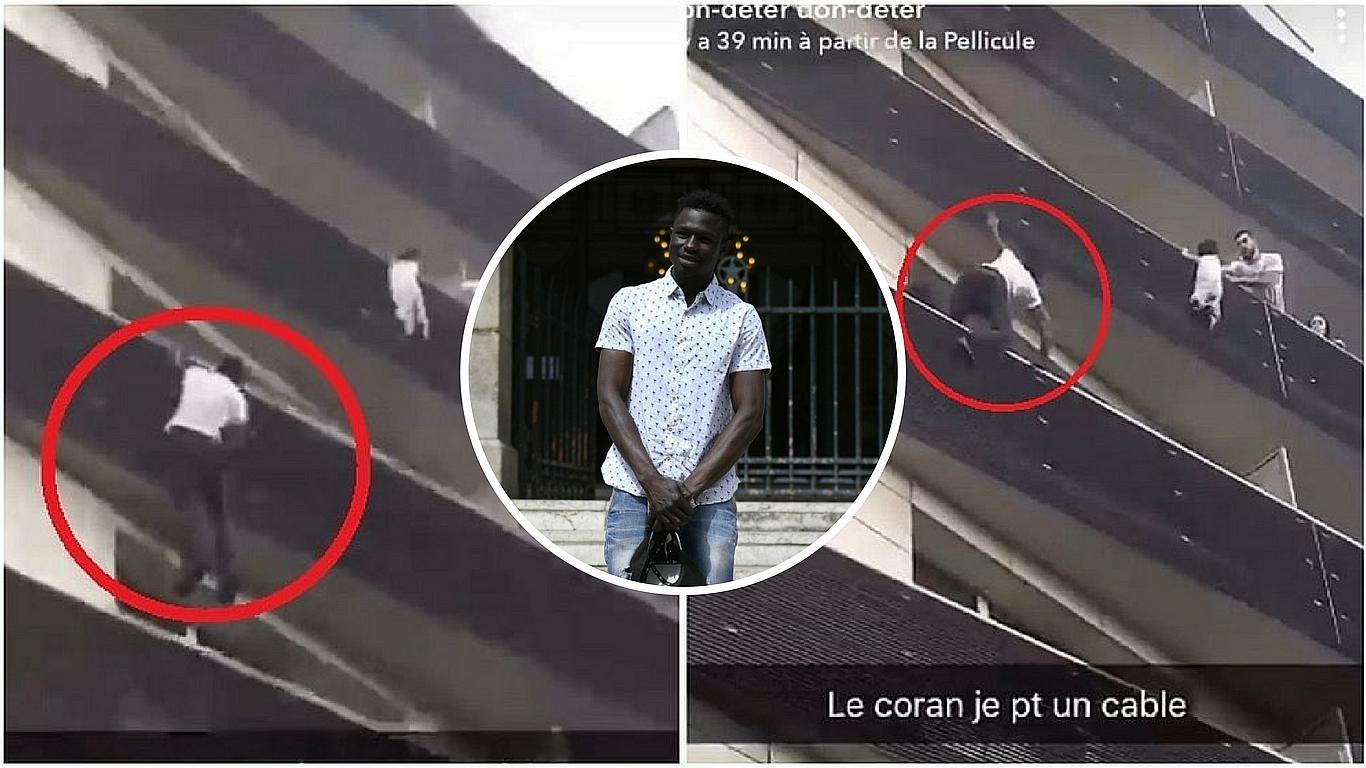 El momento en que un joven trepa 4 pisos y rescata a un pequeño niño (VIDEO)