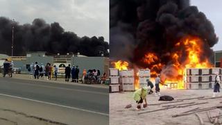 Explosión provoca incendio en empresa agroindustrial de Lambayeque (VIDEO)