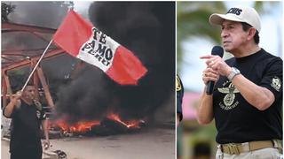 Así fue la  llegada del Ministro del Interior a Mazamari en medio de protestas y quema de llantas